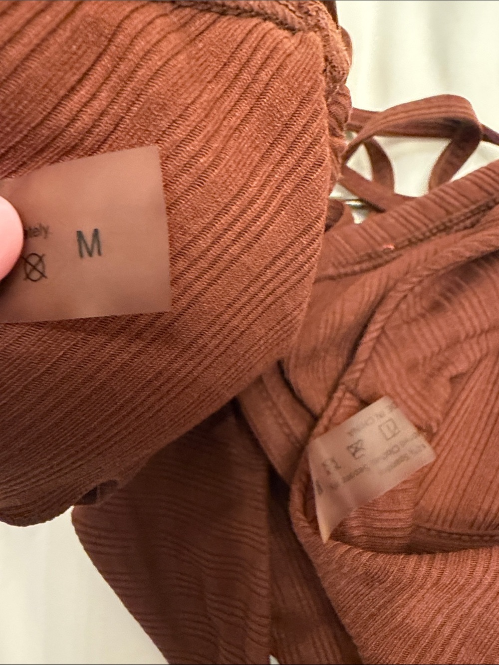 Brown Ribbed Underwire Bikini Set - Picture 2 of 2